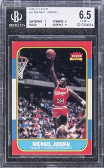 1986/87 Fleer #57 Michael Jordan Rookie Card – BGS EX-MT+ 6.5